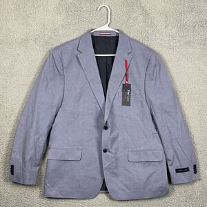 Tommy Hilfiger TH Flex Blazer Sport Coat Mens 46R‎ Blue Long Sleeve 2 Button NEW